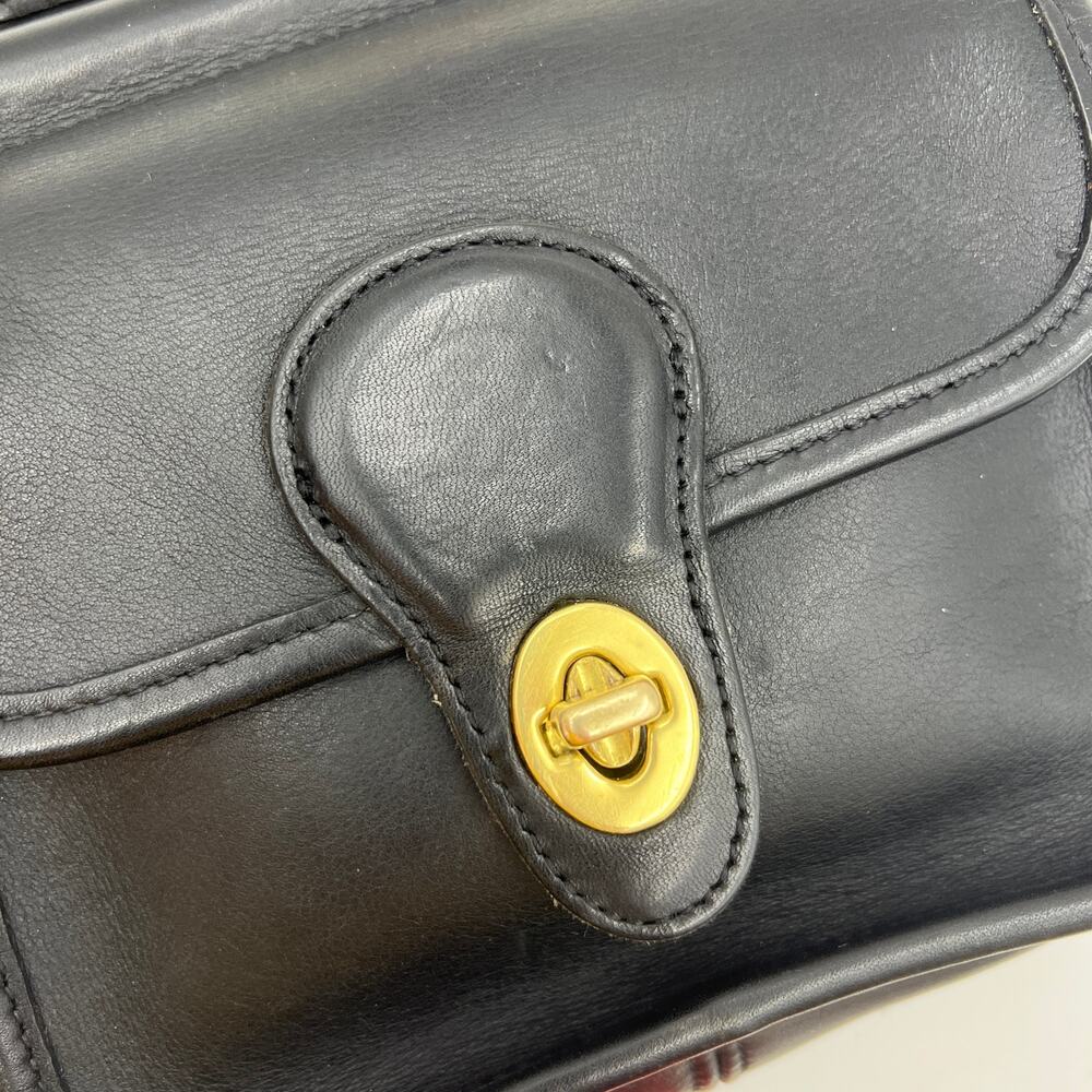 Vintage Coach Winnie Top Handle Bag Black Leather Purse - Picture 8 of 12